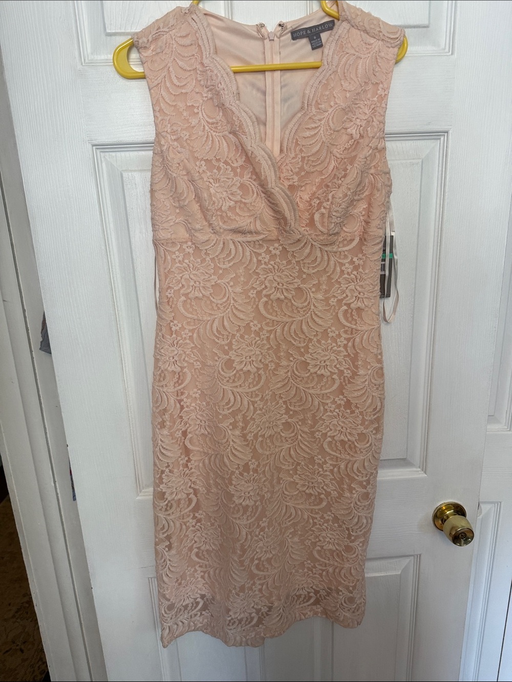 Sleeveless Lace Midi Dress in Blush by Hope & Ivy